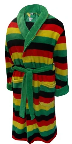 Weedman Rasta Stripe Ganja Pot Leaf Cozy Robe(Weedman Rasta Stripe Ganja Pot Leaf Cozy Robe)
