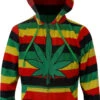 Weedman Ganja Rasta Stripe Zip Front Hoodie Sweatshirt(Weedman Ganja Pot Leaf Rasta Stripe Zip Front Hoodie Sweatshirt) -Cozy Vibes Store ug246754 1 7fa28b12 b23a 4d3a 9884 4b5578e5afdc