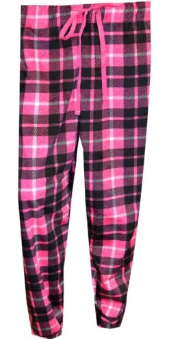 Classic Pink And Black Plaid Cuffed Sleep Pants(Classic Pink And Black Plaid Cuffed Sleep Pants)