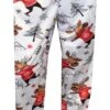 Ice Skating Woodland Moose White Cuffed Sleep Pants(Ice Skating Woodland Moose White Cuffed Sleep Pants)
