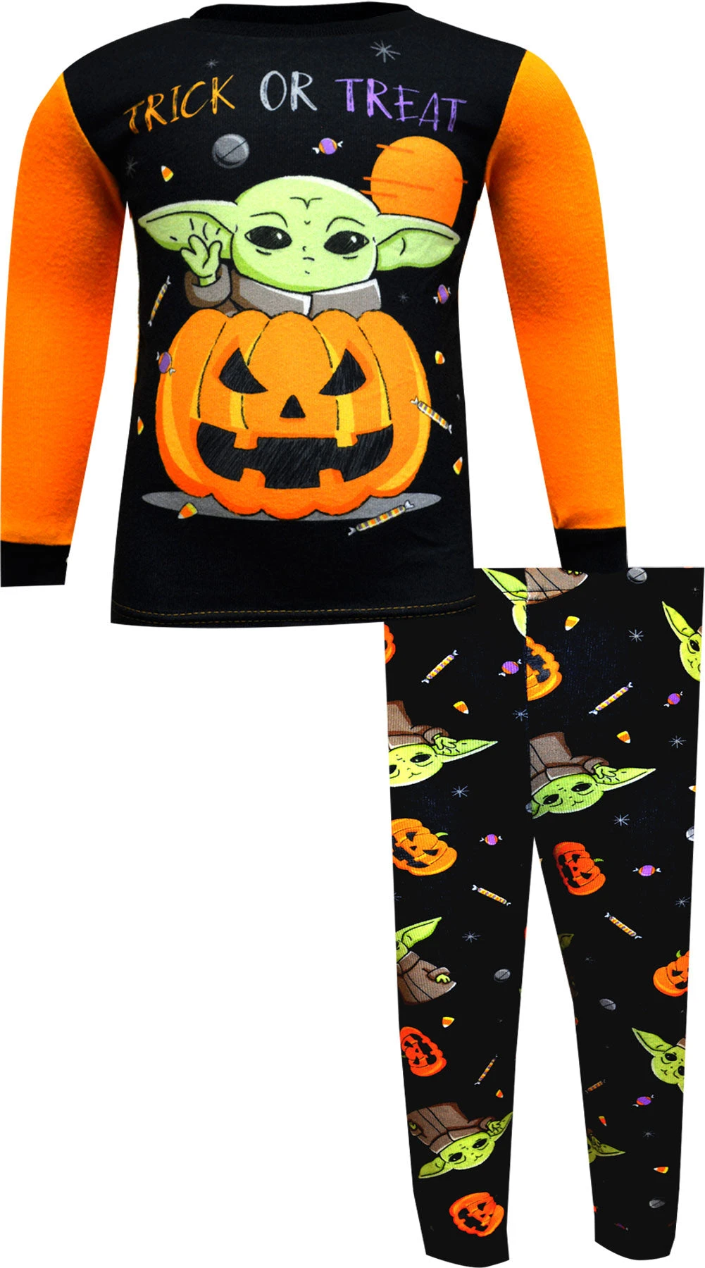 Star Wars Mandalorian Grogu Trick Or Treat Halloween Pajamas(Star Wars Mandalorian Grogu Trick Or Treat Halloween Pajamas) 5 Star Wars Mandalorian Grogu Trick Or Treat Halloween Pajamas(Star Wars Mandalorian Grogu Trick Or Treat Halloween Pajamas) - Image 3