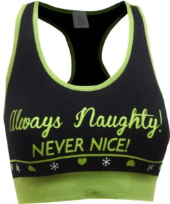 Dr. Seuss Grinch Inspired Always Naughty Seamless Bra(Dr Seuss Grinch Inspired Always Naughty Seamless Bra)