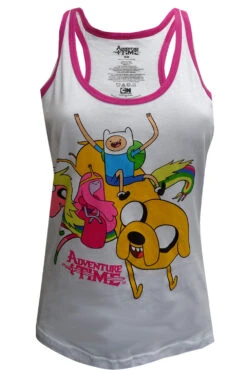 Adventure Time Jake, Finn And The Gang White Tank Top(Adventure Time Jake Finn And The Gang White Tank Top)