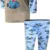 Lilo And Stitch Blue Thermal Waffle Pajama Set(Lilo And Stitch Blue Thermal Waffle Pajama Set) -Cozy Vibes Store wf20317ss 1