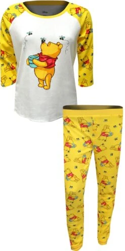 Disney Winnie The Pooh Waffle Knit Junior Cut Jogger Pajamas(Disney Winnie The Pooh Waffle Knit Junior Cut Jogger Pajamas) -Cozy Vibes Store wf20318ss 1