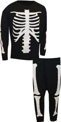 Skeleton Glow In The Dark Ladies Pajama(Skeleton Glow In The Dark Ladies Pajama)