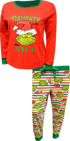 Dr. Seuss Naughty And Nice Ladies Pajamas(Dr Seuss Grinch Naughty Is The New Nice Ladies Pajamas)