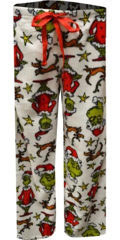 Dr. Seuss The Grinch And Max White Plush Lounge Pants(Dr Seuss The Grinch And Max White Plush Lounge Pants)