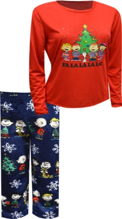 Peanuts Crew Fa La La Christmas Ladies Pajama Set(Peanuts Crew Fa La La Christmas Ladies Pajama Set) -Cozy Vibes Store wf23ss37 2 624be4c7 d7ff 4116 8134 842f9bc0ae33
