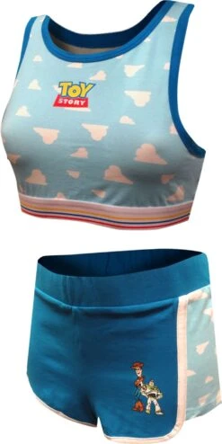 Disney-Pixar Toy Story Buzz And Woody Bralette With Shorts Set(Disney Pixar Toy Story Buzz And Woody Bralette And Short Set) -Cozy Vibes Store ws19181ss 1 f69c54ea a1b9 45ee 80c0 71c8e0d5cf88
