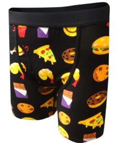 Emoji Snacks, Sweet Treats And Junk Food Boxer Brief(Emoji Snacks Junk Food Boxer Brief)